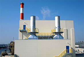 External view of gas turbine power plant