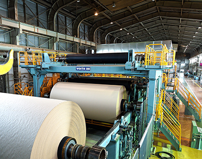 Front view of paper machine from reel part