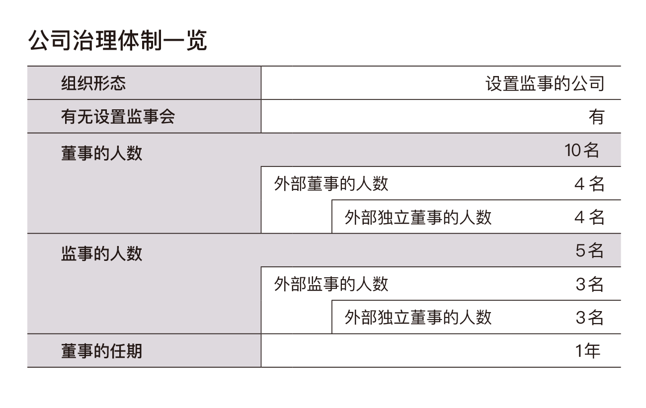 公司治理体制