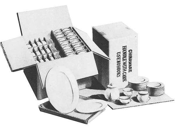 Packed china and porcelain for export, which conform to the U.S. general transport regulations