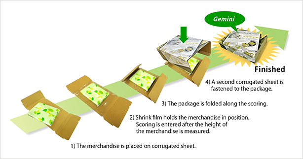 Illustration of the packaging process