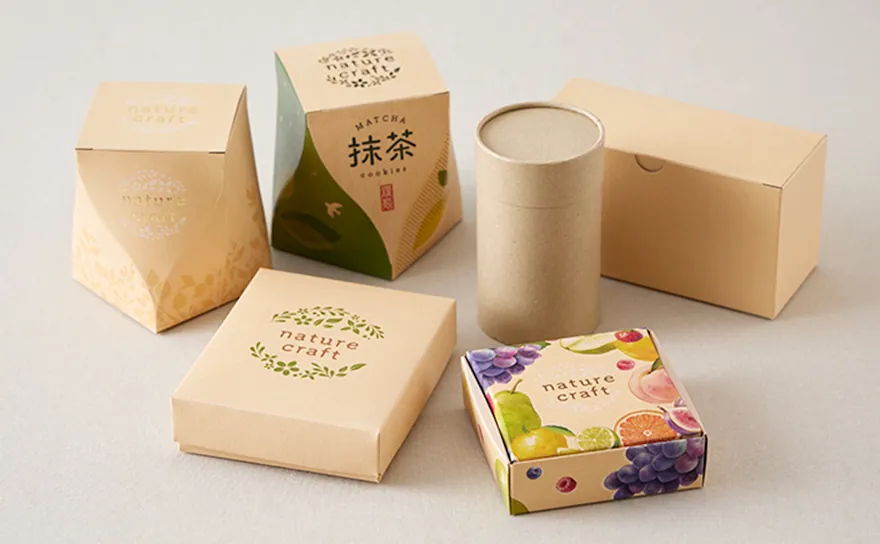 Paper packaging in various shapes and sizes