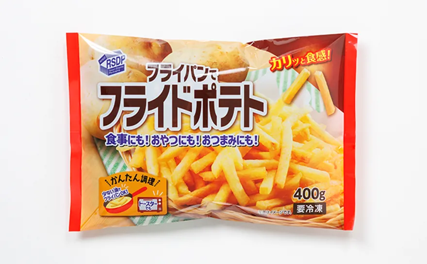 Frozen foods in film packaging