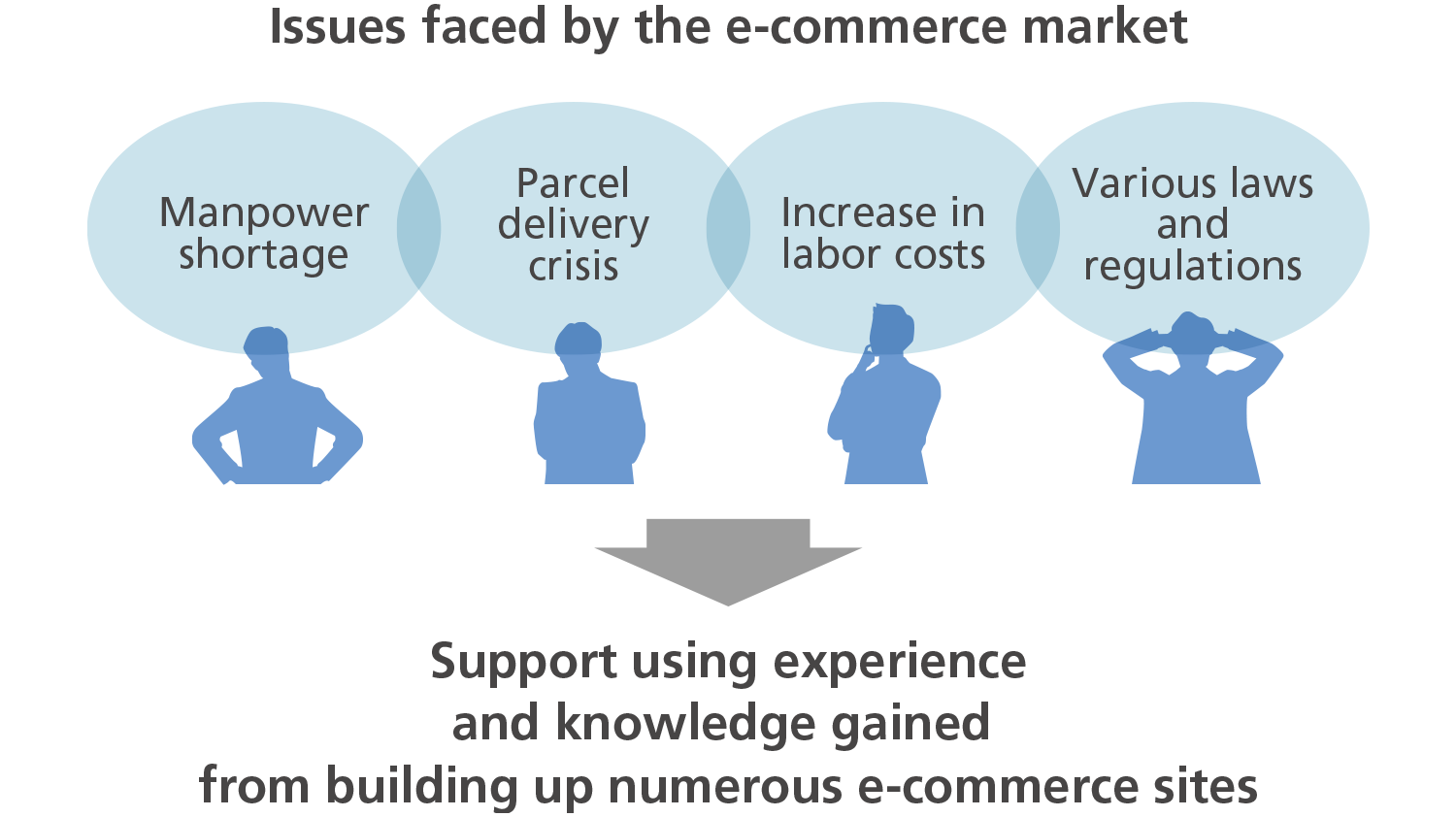 Issues faced by the e-commerce market | Support using experience and knowledge gained from building up numerous e-commerce sites