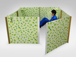 Corrugated board partition for evacuation shelters