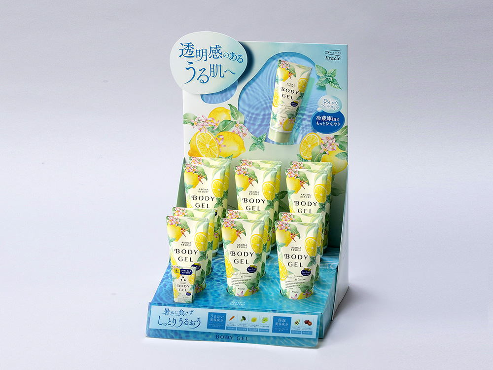 AROMA RESORT BODY GEL—Clear Lemon & Mint Display 