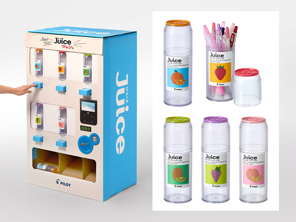 Juiceマルシェ企画 ボトル型パッケージ／自動販売機型ディスプレイ